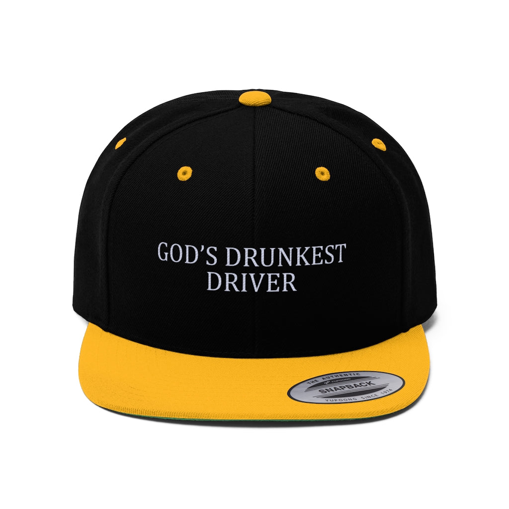 "God's Drunkest Driver" Flat Bill Hat